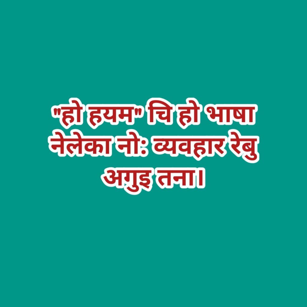 Ho Bhasha neleka note paiti rebu agui tna